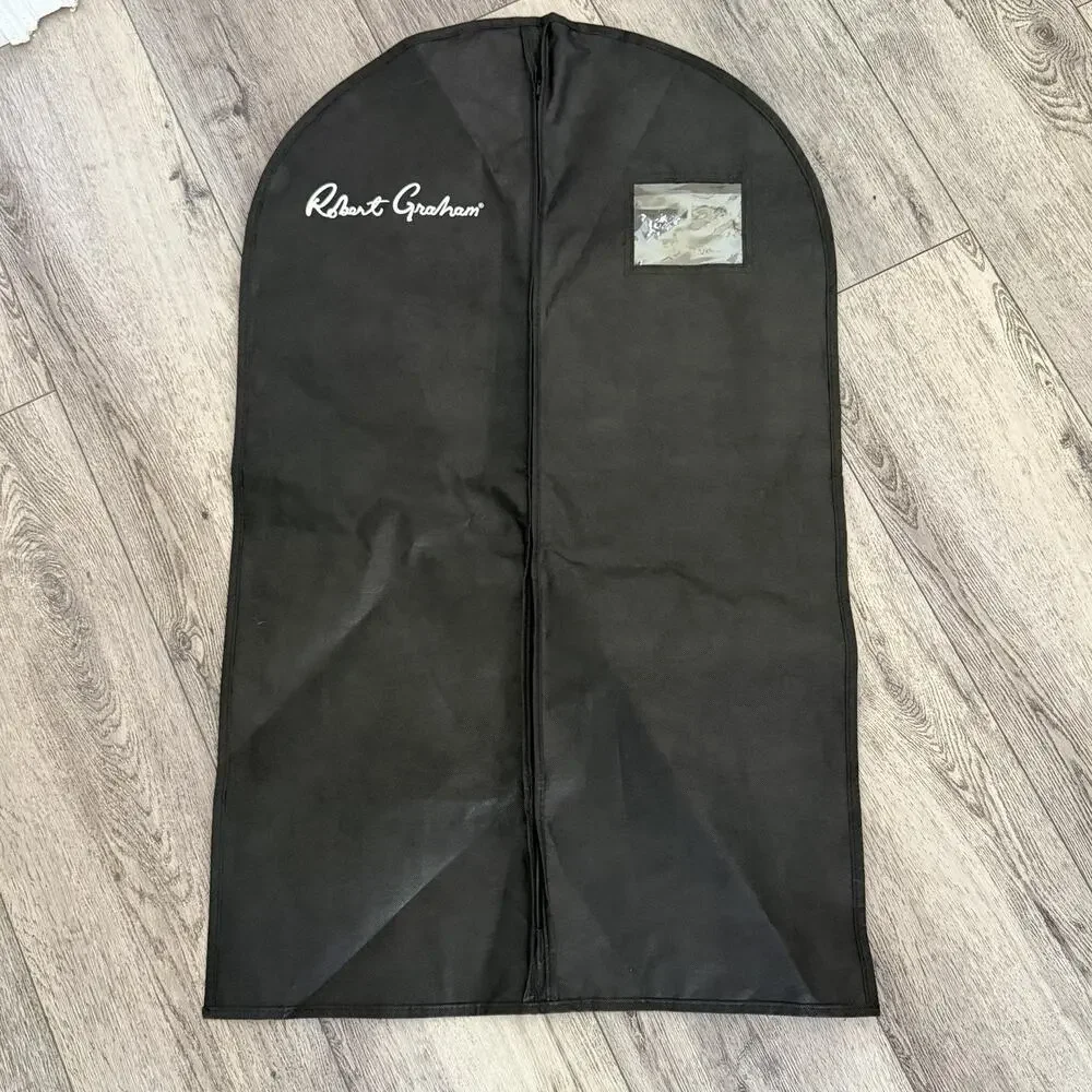 Robert Graham Men's Garment Travel Bag Soft Foldable Black Zip Up 24 X 37''